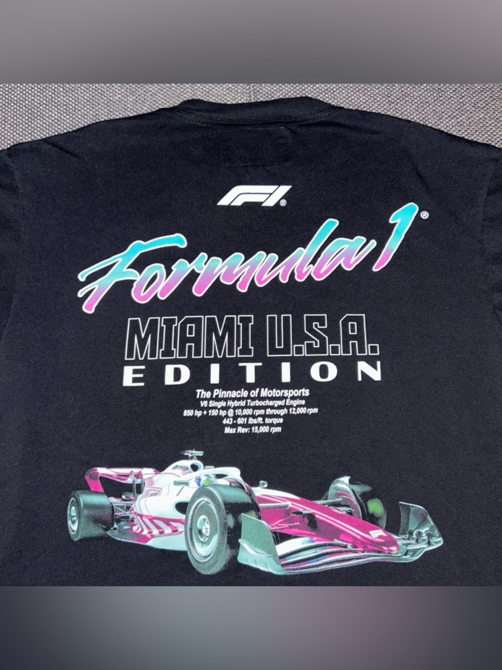 Rare Formula 1 Miami U.S.A. Edition Graphic Tee - Black